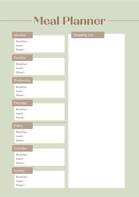 Meal Planner & Grocery List - Notability Gallery Shopping List Planner, Sunday Breakfast, Weekly Meal Planner, Grocery List, Grocery Lists, Meals For The Week, Meal Planner, Meal Planning, How To Plan
