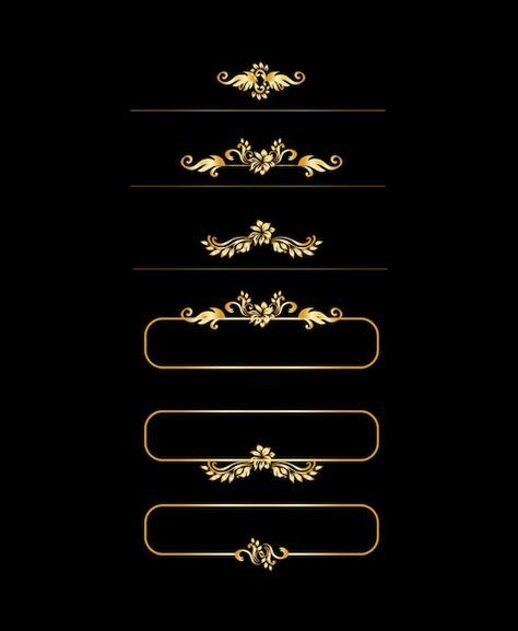 Golden calligraphic design elements. gol... | Free Vector #Freepik #freevector #luxury-border #decorative-border #ornament-borders #elegant-ornament Rose Gold Foil Texture, Invitation Border, Art Deco Design Graphics, Geometric Invitations, Frames Design Graphic, Gold Foil Texture, Design Studio Logo, Frame Border Design, Frame Logo