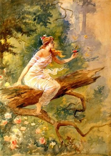 wood nymph pictures | Wood Nymph - Charles M. Russell - WikiPaintings.org Charles Marion Russell, Easy Diy Paint, Wood Nymph, Wood Nymphs, Fairytale Art, Classical Art, Lily Of The Valley, Paint Set, Greek Mythology