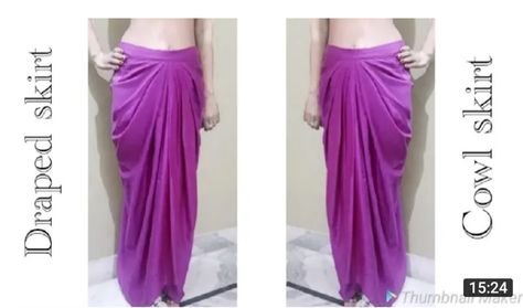 Couture, Dirndl, Dhoti Skirt Pattern Drafting, Drape Dhoti Dress, Cowl Skirt Pattern Drafting, Drape Skirt Pattern Sewing, How To Make Drape Skirt, Dhoti Skirt Pattern, Dhoti Style Skirt