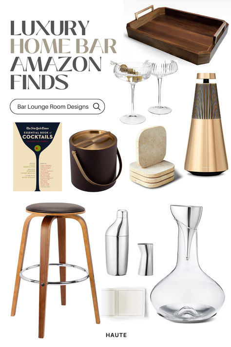 Upgrade your home lounge bar with these curated home bar essentials and bar room ideas. 🍸✨ #ClassyHomeBar #LoungeEssentials #HomeEntertaining

I carefully curate and share my favorite Amazon products. As an Amazon Influencer, I earn from qualifying purchases. 

#amazonfinds2024 At Home Bar Essentials, Bar Room Ideas, Lounge Bar Design, Bar Lounge Room, Bar Design Ideas, Lounge Room Design, Home Bar Essentials, Aesthetic Amazon, Home Lounge