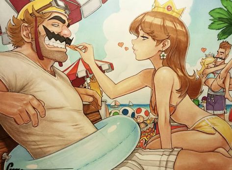 Mario Daisy Fan Art, Daisy And Luigi Matching Pfp, Animal Crossing Matching Pfp, Mario And Luigi Matching Pfp, Mario Matching Pfp, Rosalina Mario, Omar Dogan, Mario Princesses, Mario Fan Art