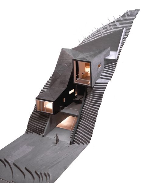 crear un hermoso lugar asi Slope House, Zaha Hadid Design, Architectural Model, Parametric Architecture, Arch Model, Architecture Model Making, Arch Design, Parametric Design, House On A Hill