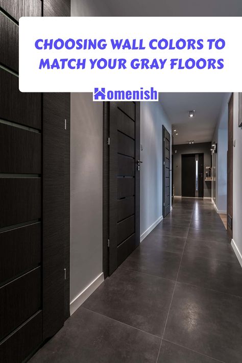 Gray floors have the unique ability to adapt to different decorating styles, making the choice of wall color all the more crucial in defining your space. The right shade can complement the cool or warm undertones of your flooring and bring your interior to life. Light Grey Walls Brown Floor, Dark Gray Color Scheme, Wall Color For Grey Floors, Grey Trim Interior, Paint Colors That Go With Gray Floors, Dark Gray Floors, Wall Colors To Match Gray Flooring, Wall Colors For Gray Floors, Dark Gray Flooring