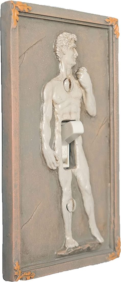 David Michelangelo, Statue Of David, Michelangelo's David, Dream House Aesthetic, Apartment Wall Decor, Wall Switch Plates, Funny Home Decor, Quirky Decor, Quirky Home Decor