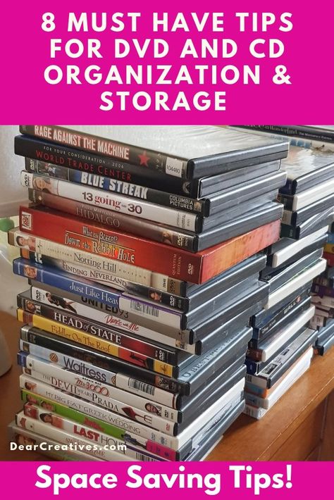 Organize Dvds, Diy Dvd Storage, Cd Organization, Dvd Organization, Dvd Holder, Dvd Rack, Easy Home Organization, Home Organization Tips, Cd Diy