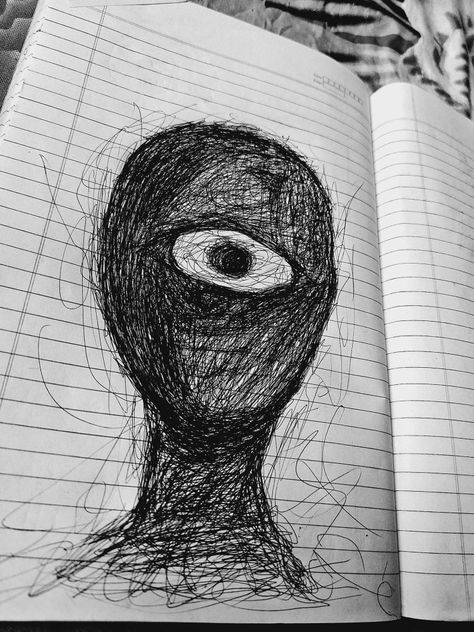 Cute Scary Drawings, Scary Drawings To Draw Easy, Scary Sketches Easy, Easy Creepy Drawings, Easy Scary Drawings, Creepy Drawing Ideas Dark Art, Dark Art Sketchbook, Strange Drawings, Creepy Sketch