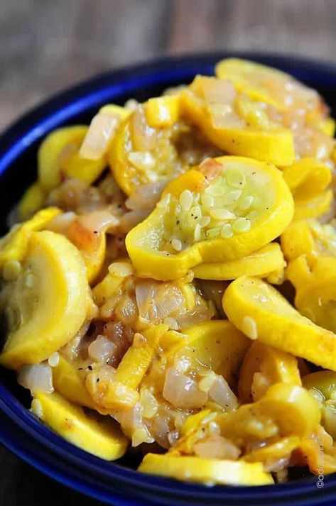 This classic Squash and Onions recipe is a family-favorite side dish throughout the year, but especially during the summer. Get this easy Squash and Onions recipe your family will love! Squash And Onions Sauteed Southern, Cooking With Squash, Sauteed Yellow Squash Recipes Onions, Squash Onions And Bacon, Southern Yellow Squash Recipes, Hello Squash Recipes, Instant Pot Yellow Squash Recipes, Sautéed Yellow Squash, Yellow Summer Squash Recipes Simple