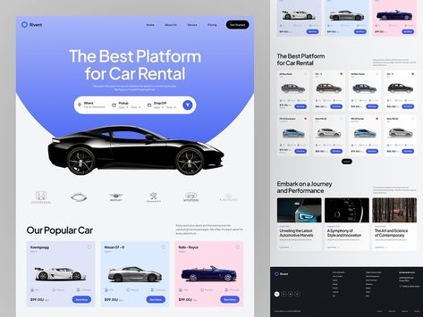 Car Rental Website by Fireart UI/UX for Fireart Studio on Dribbble Car Rental Website, Ui Ux Website, Car App, Car Service, Instagram Blog, Rent A Car, Electric Car, Design System, Car Buying