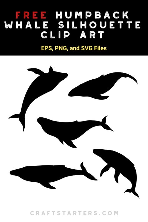 Ocean Animal Silhouette, Whale Svg Free, Dive Logo, Whale Silhouette, Whale Pictures, Whale Crafts, Free Watercolor Flowers, Fish Silhouette, Creative Bookmarks