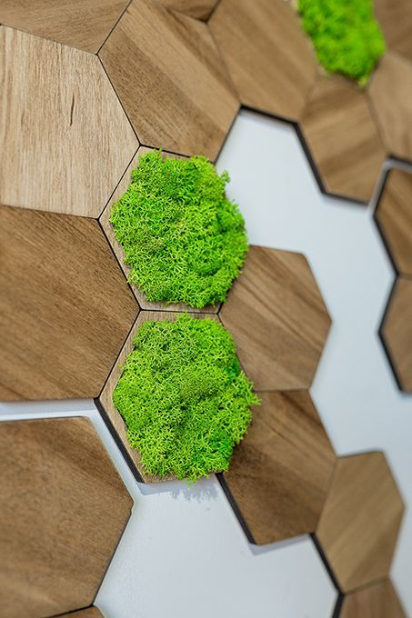 Hexagon Wall Decor, 3d Wood Wall Art, Honeycomb Decor, 3d Wood Wall, Artificial Grass Wall, Wood Hexagon, Hexagon Wall, Wal Art, Home Panel