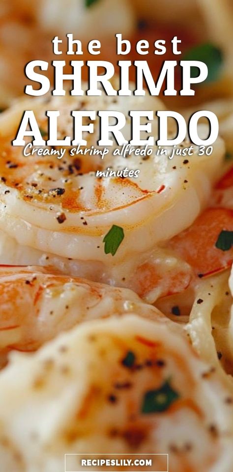 Join me in making the best shrimp Alfredo! This creamy, savory dish comes together in just 30 minutes, making it perfect for a quick dinner or impressing guests. With succulent shrimp and a rich alfredo sauce, it's a must-try recipe for seafood lovers! Blackened Shrimp Alfredo, Best Shrimp Alfredo Recipe, Seafood Alfredo Pasta, Seafood Alfredo, Shrimp Alfredo Recipe, Shrimp Pasta Dishes, Shrimp Fettuccine Alfredo, Shrimp Fettuccine, Shrimp Alfredo