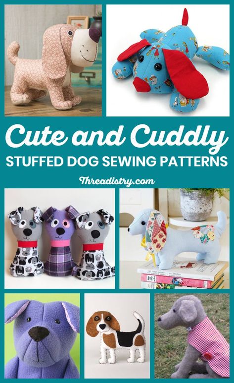 What a cute and cuddly collection of stuffed dog sewing patterns. Whether making one for a baby, toddler or adult animal lover, these are the best DIY dog plush toys. Make them from felt, fleece or your other choice of fabric. #dogpattern #sewingtoys #handmadetoys Stuffed Animal Dog Pattern, Soft Toy Dog Pattern Free Sewing, Diy Dog Stuffed Animal, Fabric Dog Pattern, Free Stuffed Dog Sewing Patterns, Diy Dog Plush, Plush Dog Pattern, Dog Sewing Patterns Free Stuffed Animals, Free Dog Patterns Sewing