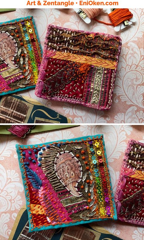 Slow Stitching — Eni Oken Slow Stiching Projects Ideas, Paper Manupilation, Slow Stitching Tutorial, Slow Stitching Ideas Hand Embroidery, Slow Stitching Textile Art, Slow Stitching Ideas, Slow Stitching Projects, Eni Oken, Kantha Embroidery