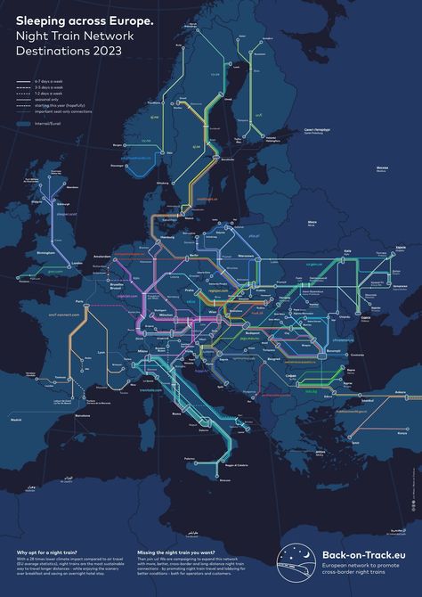 New Map Shows All The Sleeper and Night Train Routes Across Europe Train Map, Europe Train, Train Route, Night Train, Video Advertising, Route Map, Europe Map, Luxury Cruise, Sustainable Travel