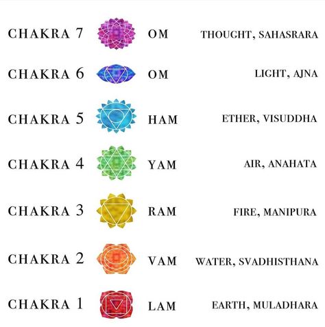 Each chakra has a sound, chant or vibrational frequency. The lower chakras resonate with the elements and then move into more spiritual realms. Based on the chakras you need to balance look at this chart and tell us what's your chant? Opening Chakras, Open Your Chakras, Chakra For Beginners, Chakra Locations, Yoga Nidra Meditation, How To Open Chakras, Body Chakras, Chakra Mantra, Hand Mudras