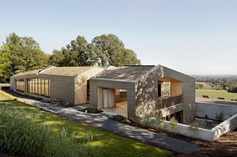 Gallery of Tasting Room at Sokol Blosser Winery / Allied Works Architecture - 2 Wineries Architecture, Winery Tasting Room, Agricultural Buildings, Industrial Architecture, Architecture Books, Interior Design Photos, Hospitality Projects, Interior Design Magazine, Restaurant Interior Design