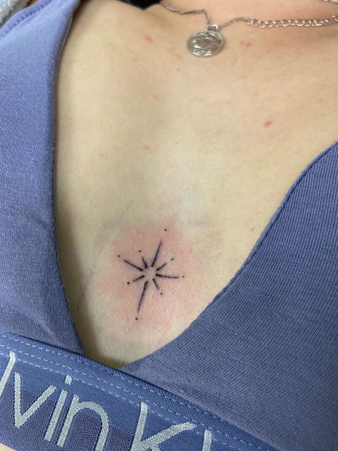 Star Sternum Tattoo, Tattoo Sternum, Star Tattoo, Sternum Tattoo, Star Tattoos, Tatting, Cute Art, Energy, Tattoos