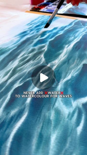 Júlia Barminova ⚓️ WATERCOLOUR & SAILING on Instagram: "The Dry-on-Wet Technique  Hey fellow artists! 🌊  In today’s tutorial, I’m diving into the wonderful world of painting waves using the dry-on-wet technique. Trust me, it’s the secret to capturing the majestic movement of the ocean! In this video, I’ll walk you through the process of applying dry brush strokes onto wet paper, achieving that perfect blend of fluidity and texture. So grab your brushes and let’s make waves together! Happy painting! 🤍" Watercolor Wave Painting, Watercolour Videos Tutorials, Watercolor Waves Tutorial, How To Paint Waves, Dry Brush Strokes, Wet On Wet Watercolor, Watercolour Ocean, Watercolor Seascapes, Watercolour Water