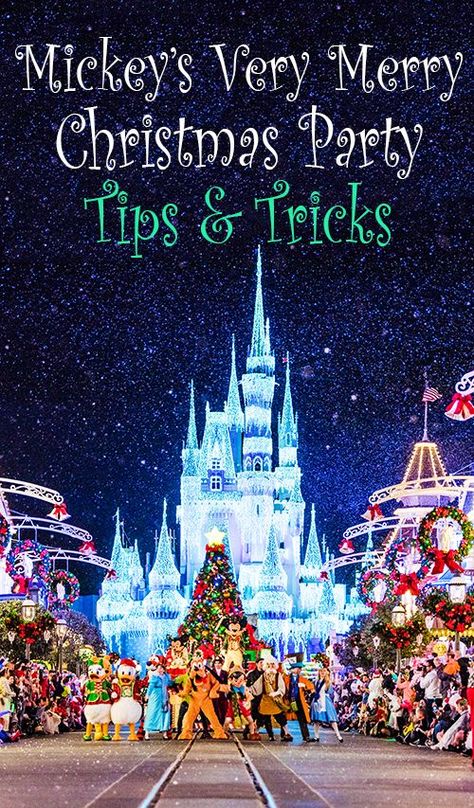 Whether Mickey's Very Merry Christmas Party is worth it, and tips for maximizing your time at the event! Natal, Disney Christmas Party, Party Tips And Tricks, Disneyland Christmas, Disney Tourist Blog, Disney World Christmas, Disney World Vacation Planning, Very Merry Christmas Party, Disney Trip Planning