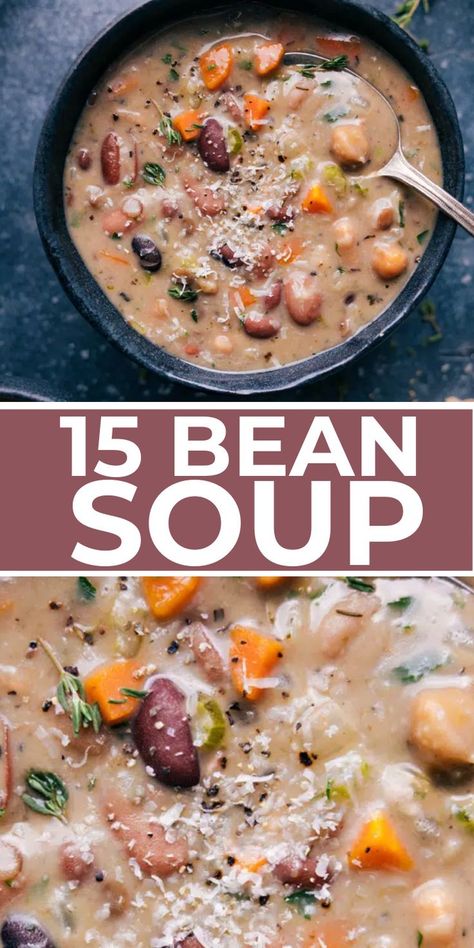 Crockpot 15 Bean Soup, Bean Soup Mix Recipe, 15 Bean Soup Recipe, Slow Cooker Bean Soup, Bean Soup Crockpot, 16 Bean Soup, Beans Recipe Crockpot, Pressure Cooker Beans, Dry Beans Recipe