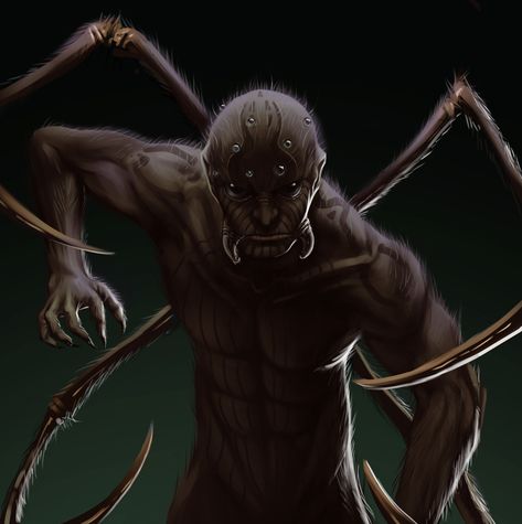 Drow spider mutant Human Spider Hybrid Male, Spider Character Design Male, Spider Faerie, Spider People Art, Spider Humanoid Male, Humanoid Spider, Spider Person Hybrid, Spider Creature, Deadbeat Moms