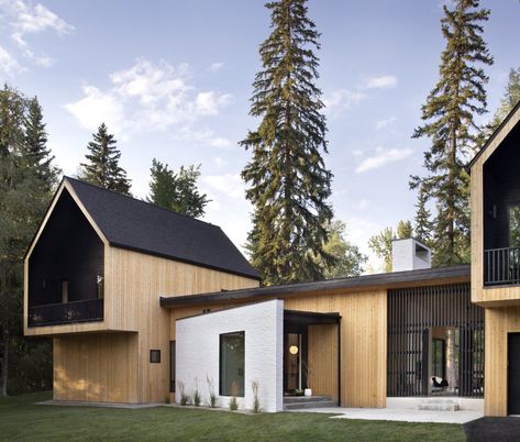 Photo 2 of 10 in Twin Gable Roofs Form the Ultimate Surf Shack—On a Lake in Montana - Dwell Gable Roof House, Boot Jack, Small Outdoor Patios, Gable House, Beach House Living Room, Modernist House, Exterior Stairs, Residential Architect, Surf Shack