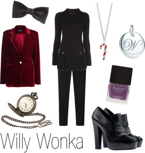 Wonka Outfit Ideas, Wonka Outfit, Wonka Costume, Willy Wonka Costume, 2015 Halloween Costumes, Movie Outfits, Cosplay Art, Famous Characters, Retro Looks