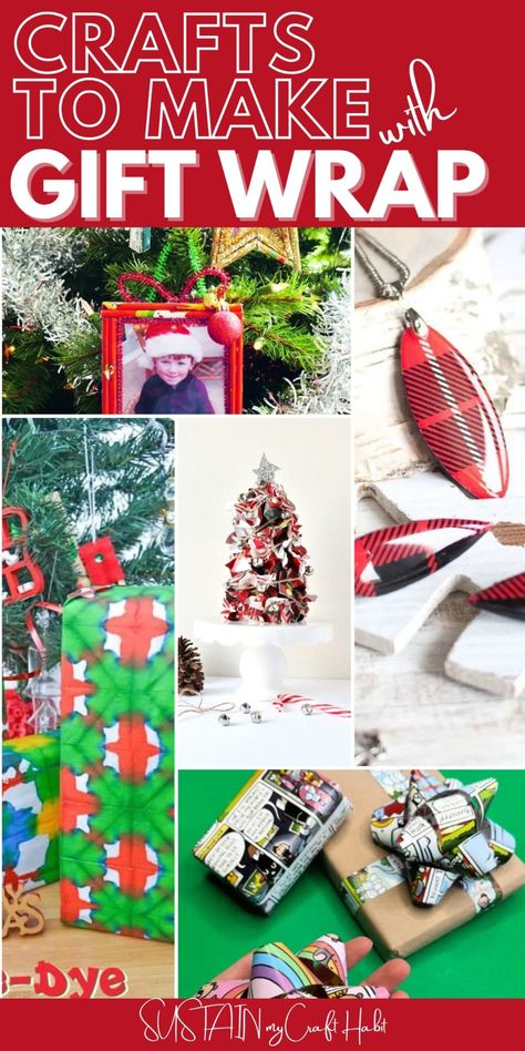 Recycle Wrapping Paper, Repurpose Wrapping Paper, Crafts Using Wrapping Paper, What To Do With Wrapping Paper Scraps, Vintage Wrapping Paper Crafts, Scrap Wrapping Paper Ideas, Wrapping Paper Crafts Leftover, Wrapping Paper Crafts For Kids, Decorating With Wrapping Paper