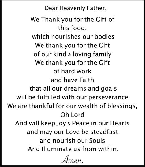 Grace before meals ®©™ Wedding Meal Prayer, Christmas Dinner Prayer, Prayers Before Meals, Christmas Prayers, Mealtime Prayers, Food Prayer, Dinner Prayer, Saying Grace, Family Christmas Dinner