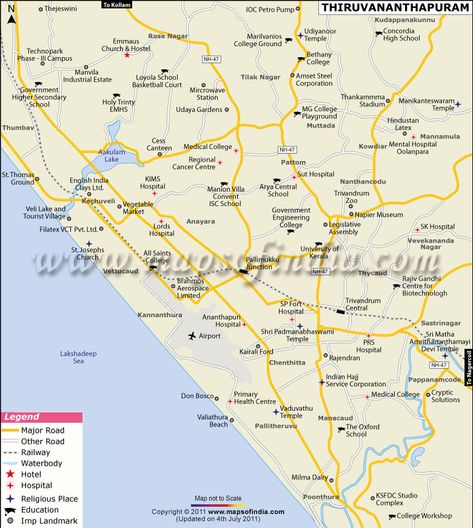 City Map Thiruvananthapuram Thiruvananthapuram City, Badshah Rapper, Work Trip, India Map, Thiruvananthapuram, Destinations Travel, Places Of Interest, Travel Maps, South India