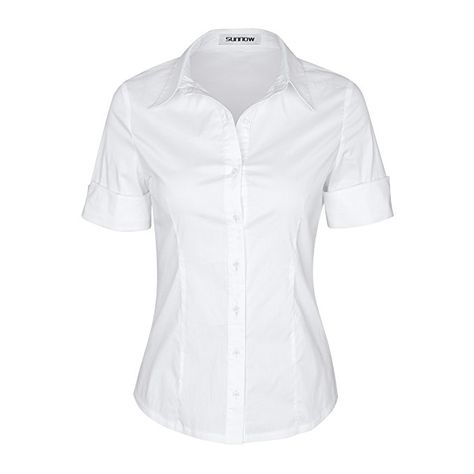 Uniform Shirts, Women's Button Down Shirt, White Button Down Shirt, Tailored Shorts, Stretchy Tops, Trendy Fashion Outfits, Simple Shirts, Collar Blouse, Tailored Shirts