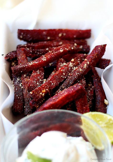 Beet Fries Roasted and Seasoned | Delightful Mom Food Beet Fries, Cooking Beets, Beet Recipes, Red Beets, Roasted Beets, Recipe For Mom, Veggie Dishes, Holiday Desserts, Vegetable Dishes