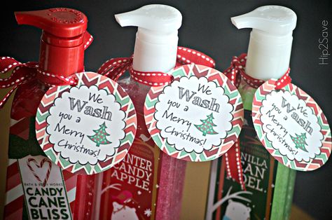 Hipsters to the Rescue: Teacher Gift Ideas Needed (+ Cute Bath & Body Works Hand Soap Idea) Hand Soap Gift, Daycare Teacher Gifts, Teacher Gift Ideas, Christmas Neighbor, Holiday Soap, Teacher Gift Tags, Neighbor Christmas Gifts, Easy Diy Christmas Gifts, Free Printable Gifts