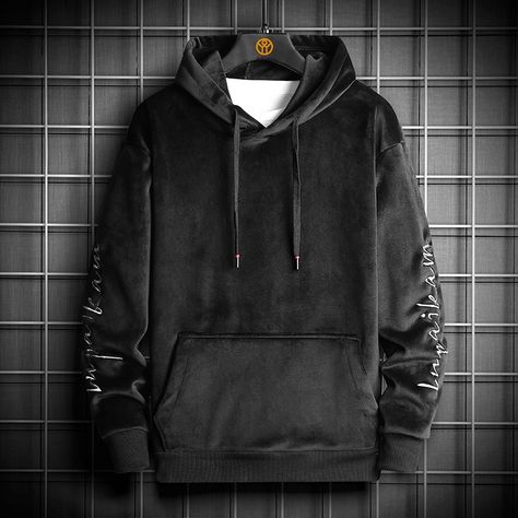 Mens Velvet Hoodies | DromedarShop.com Online Boutique Streetwear Harajuku, Grey Hoodie Men, Black Hoodie Men, Velvet Sweatshirt, Men Sweatshirts, Harajuku Streetwear, Hoodie Men, Japanese Streetwear, Winter Hoodies