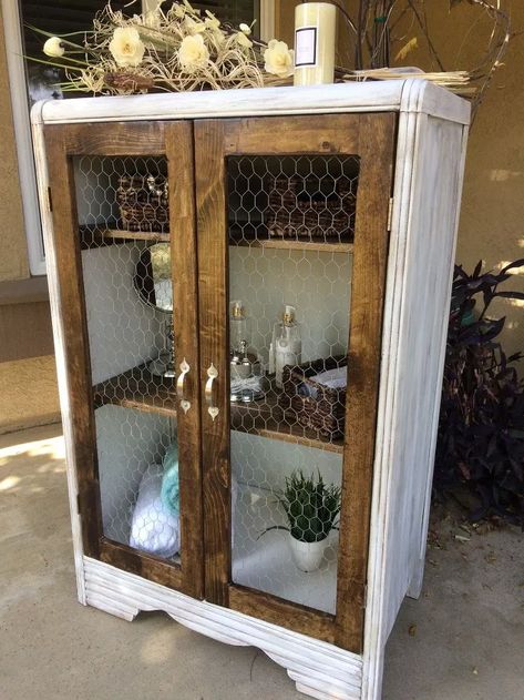 Check out this repurposing idea for converting a tall dresser into a rustic farmhouse cabinet. The before and after will show ou the step by step instructions you need to create this diy project yourself. #diy #dresser #farmhouse Farmhouse Dresser, Repurpose Furniture, Farmhouse Cabinets, Dresser Ideas, Upcycle Furniture, Dressers Makeover, Rustic Cabinets, Furniture Make, Furniture Flipping