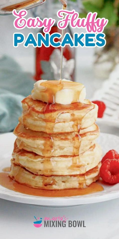 These Fluffy Pancakes are a family favorite and perfect for any weekend brunch. Made with simple ingredients, they are easy to whip up and always turn out light and airy. Pancake And Waffle Mix Recipe, Pancake Donuts Recipes Baked, Simple Pancakes 3 Ingredients, Pancake Donuts Recipes, How To Make Fluffy Pancakes, Pancakes From Scratch Easy, Easy Pancakes From Scratch, Scrambled Pancakes, Fluffy Pancakes From Scratch