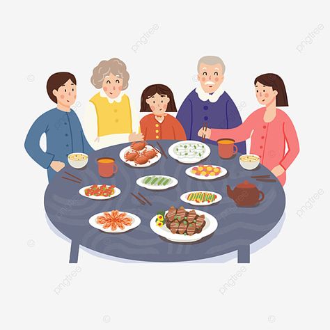 Family Dinner Illustration, Dinner Illustration, Silhouette Family, Picture Family, Dinner Family, Family Png, Family Clipart, Main Table, Family Cartoon