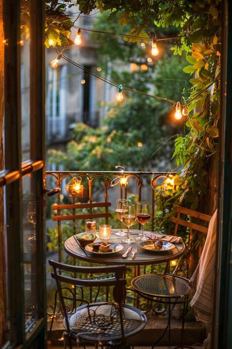 Lights On Balcony, Small Balcony Seating, Private Balcony Ideas, Best Plants For Balcony, Balcony Seating Ideas, Plants For Balcony, Balcony Seating, Balcony Dining, Small Balconies