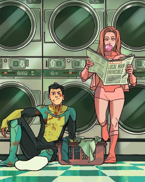 Gabriel Picolo on Instagram: “Doing laundry 🧺 #invincible #art #comics Just finished watching this Invincible and I loved it!! Please recommend me similar shows to…” Gabriel Picolo, Invincible Comic, Best Superhero, Image Comics, Doing Laundry, Comic Book Artists, Superhero Art, Teen Titans, Marvel Dc