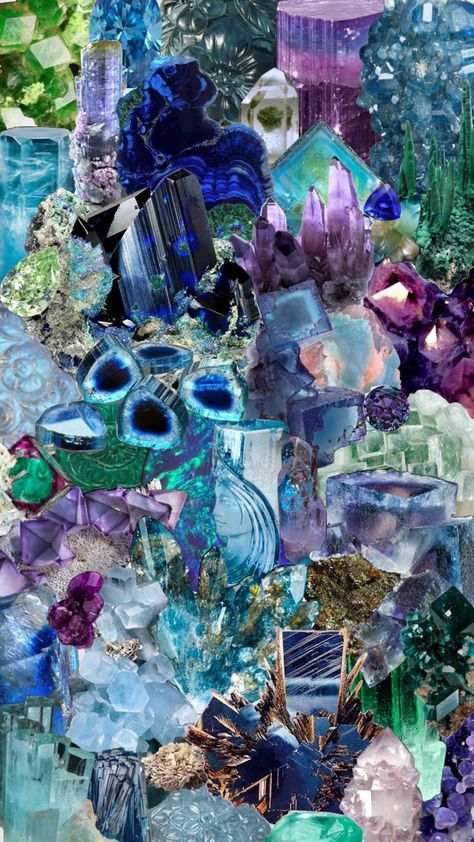 Crystals, Collage, Purple, Up Aesthetic, Crystals Blue, Moodboard Collage, Aesthetic Moodboard, Purple Aesthetic, Blue Green