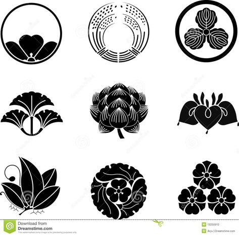 Japanese Family Crests - Download From Over 57 Million High Quality Stock Photos, Images, Vectors. Sign up for FREE today. Image: 19250910 Japanese Crest, Japanese Family Crest, Logos Photography, Japanese Tattoo Symbols, Japan Logo, Image Vintage, Family Crests, Japanese Flowers, Japanese Patterns