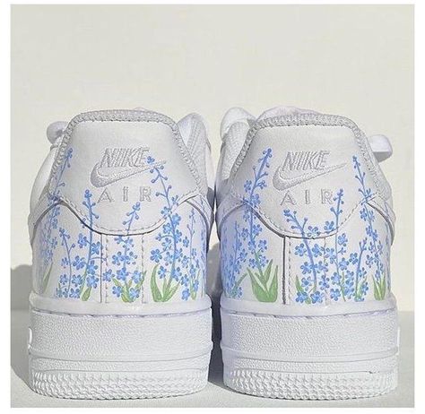 Discover the stunning artistry of shoe design, where fashion meets function to create magic for your feet! Painted Air Force 1, Nike Shoes Blue, Air Force One Shoes, Painted Shoes Diy, Custom Sneakers Diy, Painted Nikes, Custom Painted Shoes, Custom Shoes Diy, Diy Sneakers