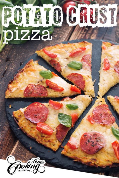 Potato Crust Pizza is very easy pizza recipe, no need for preparing the dough in advance and it’s also gluten-free #homemade pizza, #gluten free pizza recipes, #potato recipes ideas Potato Crust Pizza, Vegan Pizza Toppings, Potato Pizza Crust, Vegan Pizza Dough, Gluten Free Pizza Recipes, Adventure Videos, Recipes Brunch, Potato Crust, Vegan Pizza Recipe