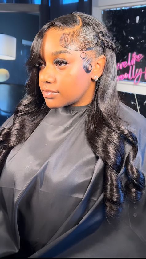 Side Part Butterfly Braid, Lace Wigs Styles, Butterfly Braid, Body Wave Lace Front Wigs, Sleek Ponytail Hairstyles, Frontal Wig Hairstyles, Sew In Hairstyles, Side Part Hairstyles, Birthday Hairstyles