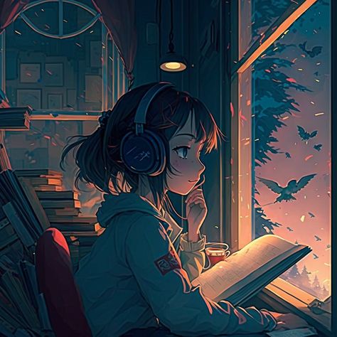 Chica Aesthetic, Lofi Chill, Read Anime, Disney Princess Artwork, Enjoy The Moment, Music Drawings, Graphic Poster Art, Moon Photography, Anime Backgrounds Wallpapers