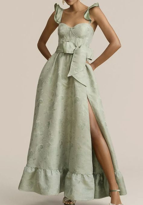 V Chapman, Engagement Party Dresses, Formal Wedding Guest Dress, High Low Gown, Formal Wedding Guests, Sage Green Dress, Spring Wedding Guest, Spring Wedding Guest Dress, Beautiful Bridesmaid Dresses