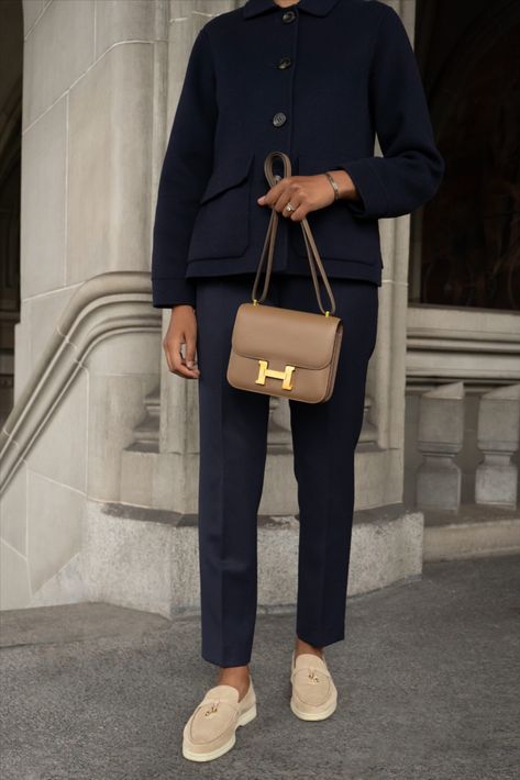 Aesthetic Lawyer, Lawyer Fashion, Loafers Outfit, Chic Aesthetic, Hermes Constance, Mode Casual, Girl Needs, Classy Casual, Loro Piana