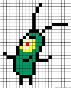 Emo Pixel Art, Pixel Art Templates Pattern, Green Pixel Art, Disney Pixel Art, Pixel Art Disney, Modele Pixel Art, Graph Paper Drawings, Easy Pixel Art, Pixel Art Templates