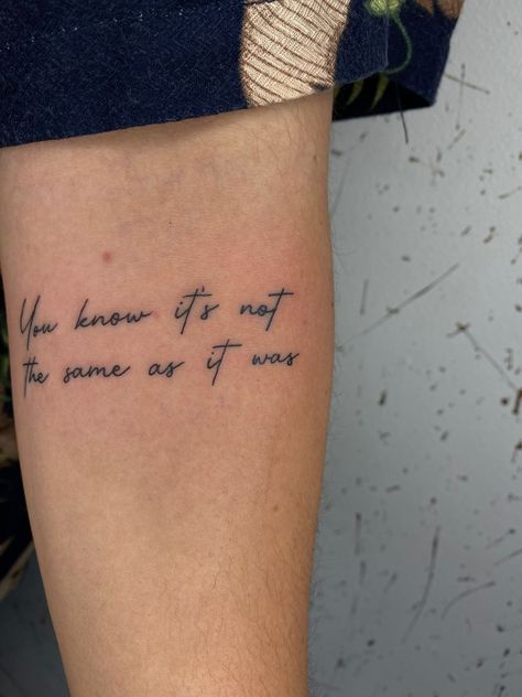 Work Of Art Tattoo Quote, Song Lyric Tattoos Ideas, Ever Since New York Tattoo Harry Styles, Harry Styles Tattoos As It Was, Songs As Tattoos, Harry Styles Tattoos Lyrics, Harry Styles Quote Tattoo, As It Was Tattoo Harry Styles, Harry Styles Tattoo Inspiration